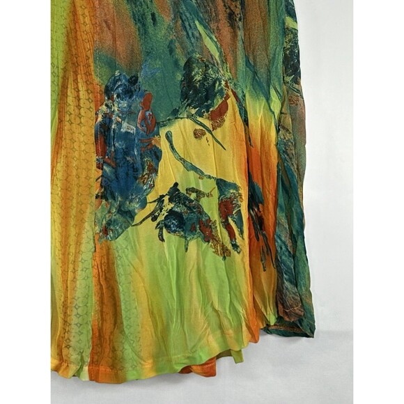 Klozlyne Tunic Dress Art To Wear Bohemian Krinkle Flowy Colorful Sz PL‎ - Picture 4 of 6